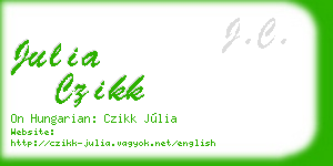 julia czikk business card